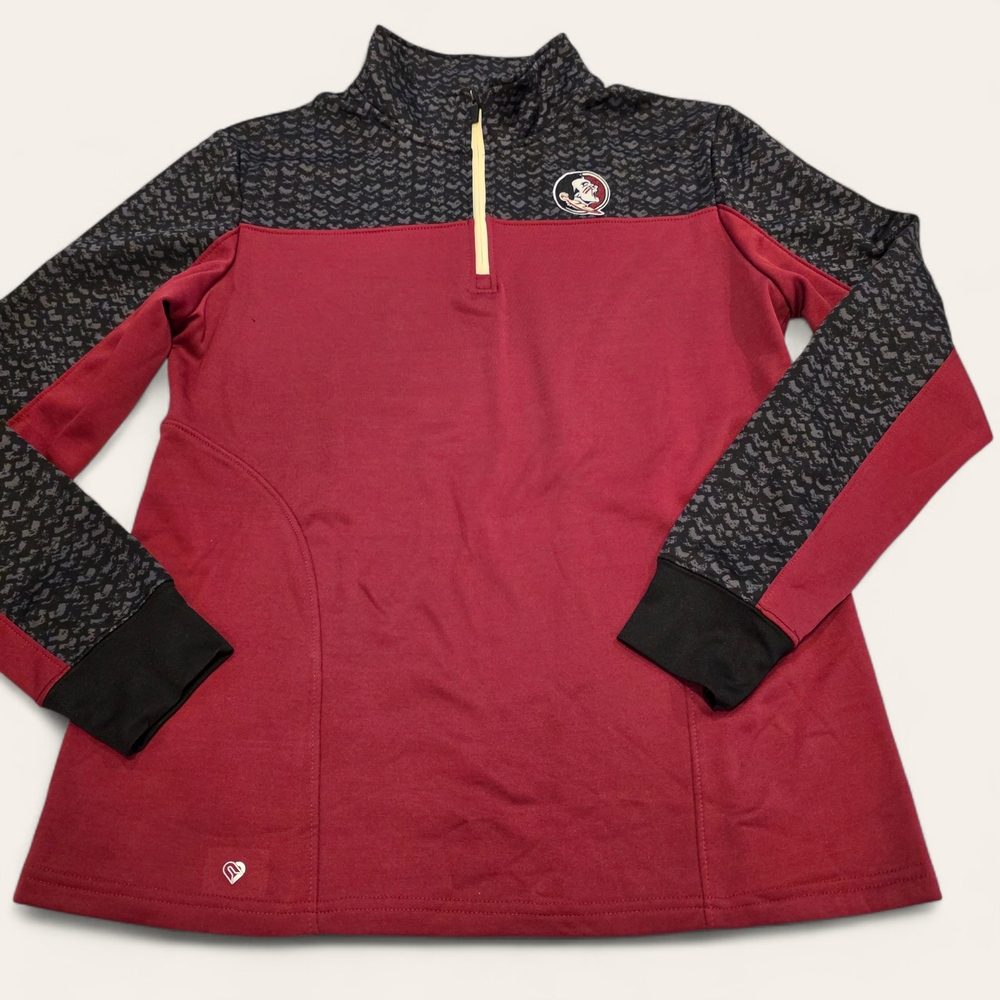 Colosseum Pullover 1/4 Zip  Fleece Jacket Size XXL Red NCAA Florida State